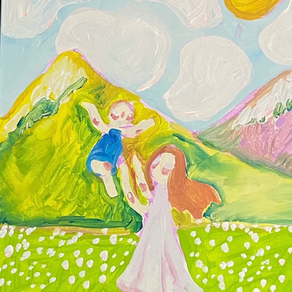 11x14 inch painting. Perfect gift for moms.
Painted in acrylic on canvas board.